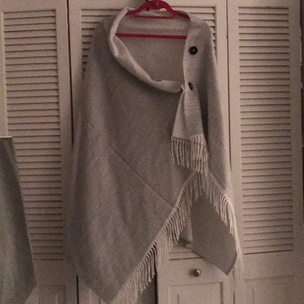 Gray cashmere cape from Florence, Italy